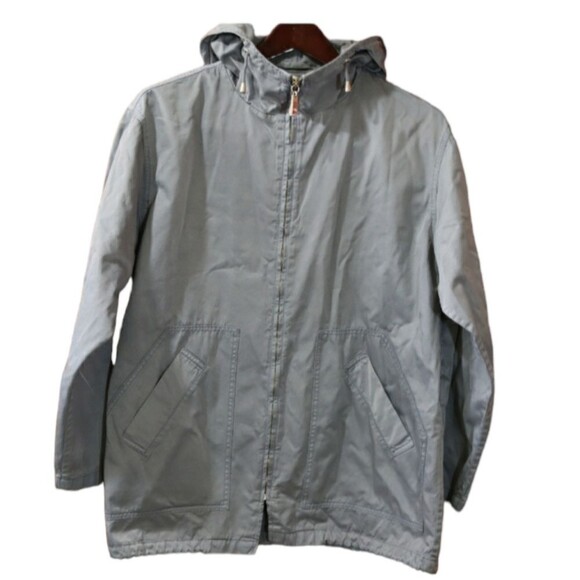 Vintage DKNY Classic Gray Utility Light Jacket Windbreaker Jacket Small - Picture 1 of 16